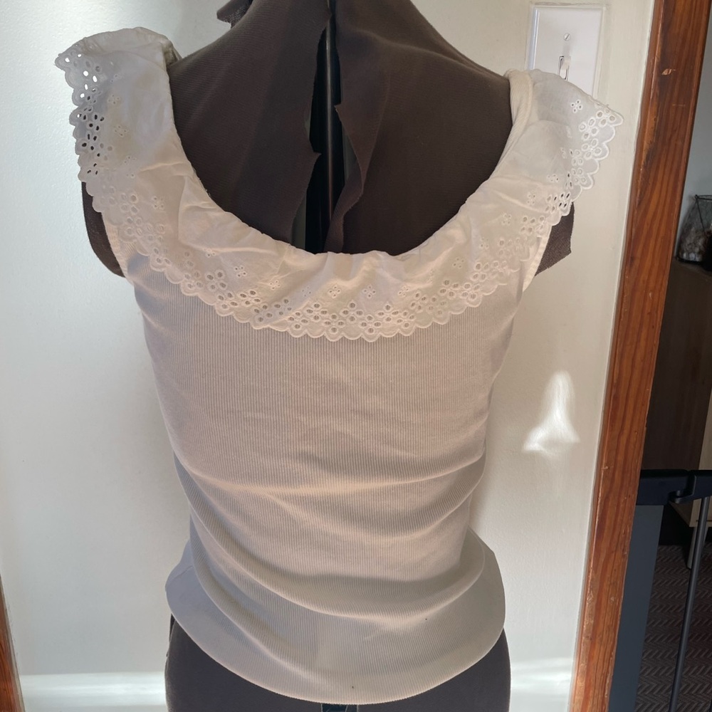 GAP Cream Eyelet Ruffle Women's Blouse